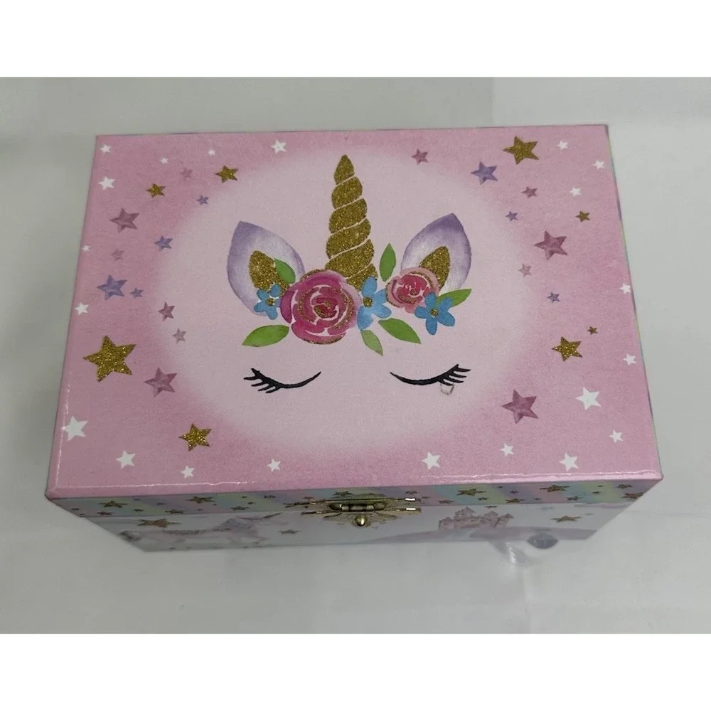 Unicorn Musical Jewelry Storage Box Spinning Jewelkeeper‎ EUC Kids Keepsake